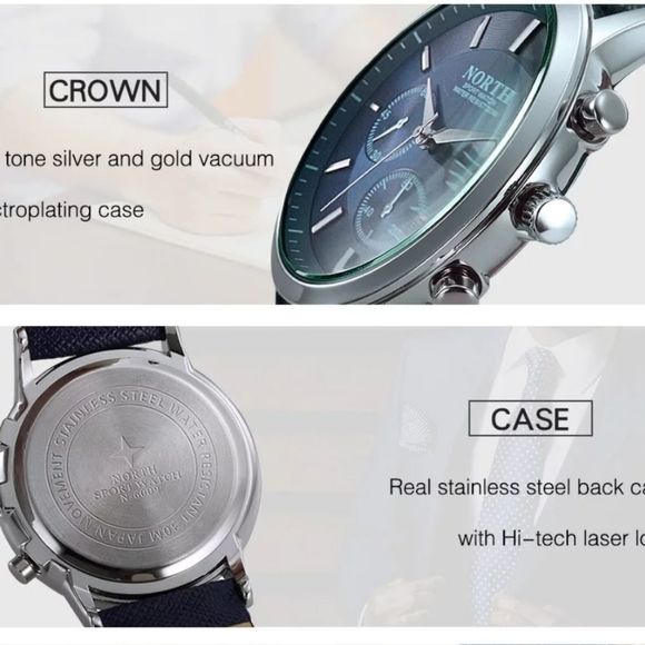 Mens Watches NORTH Brand Luxury Casual Military Qu - Picture 8 of 8